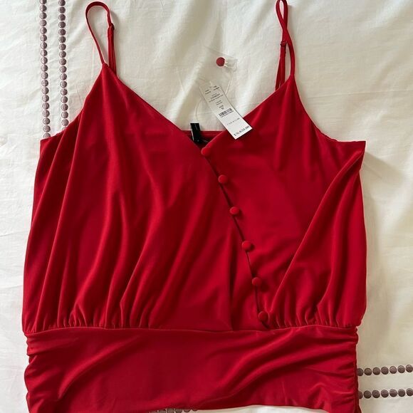 NWT BHWM Red Jersey Knit with Buttons - Picture 5 of 5